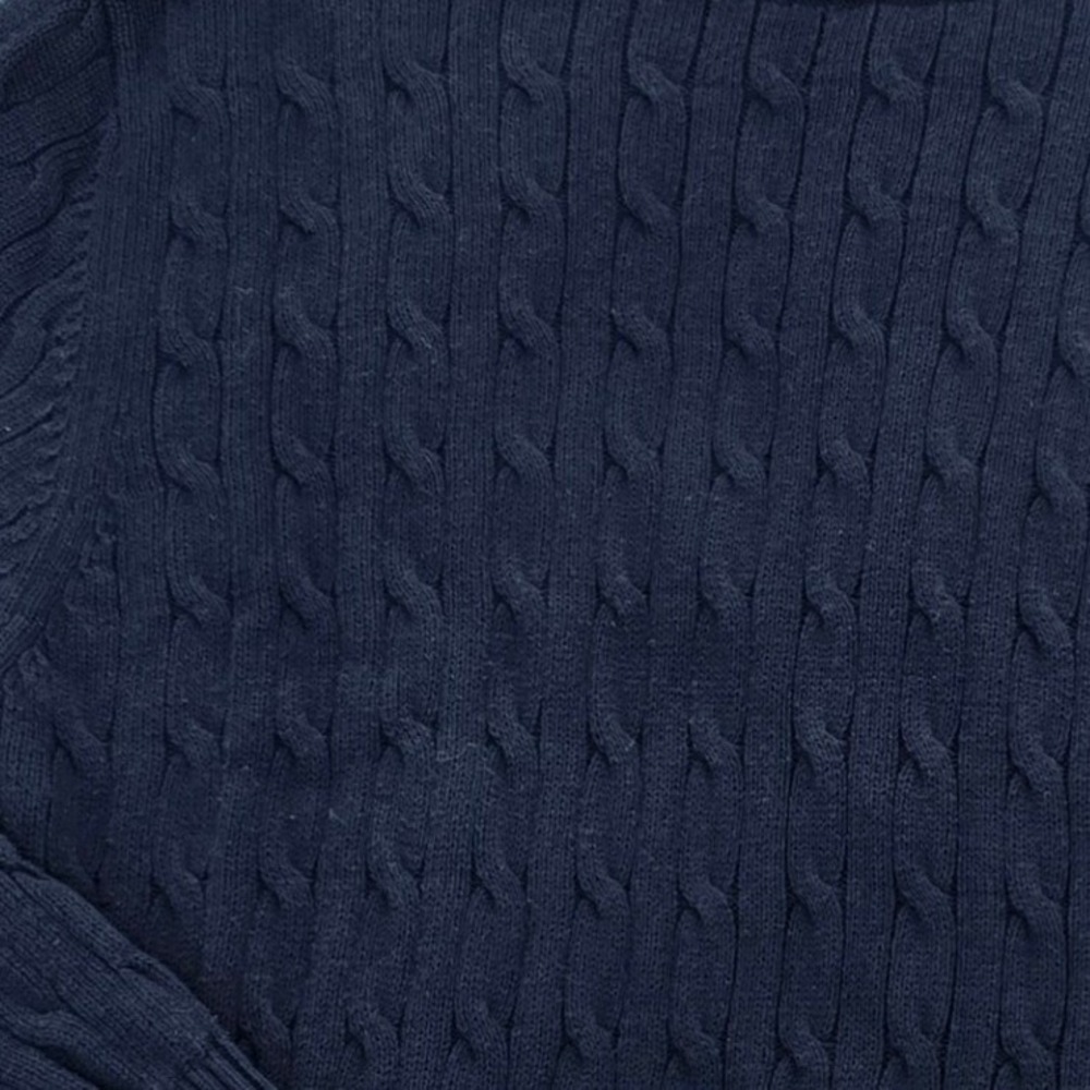Jos. A. Bank Executive Collection Mens XXL Navy Blue Cable Knit Cotton Sweater - Picture 4 of 7